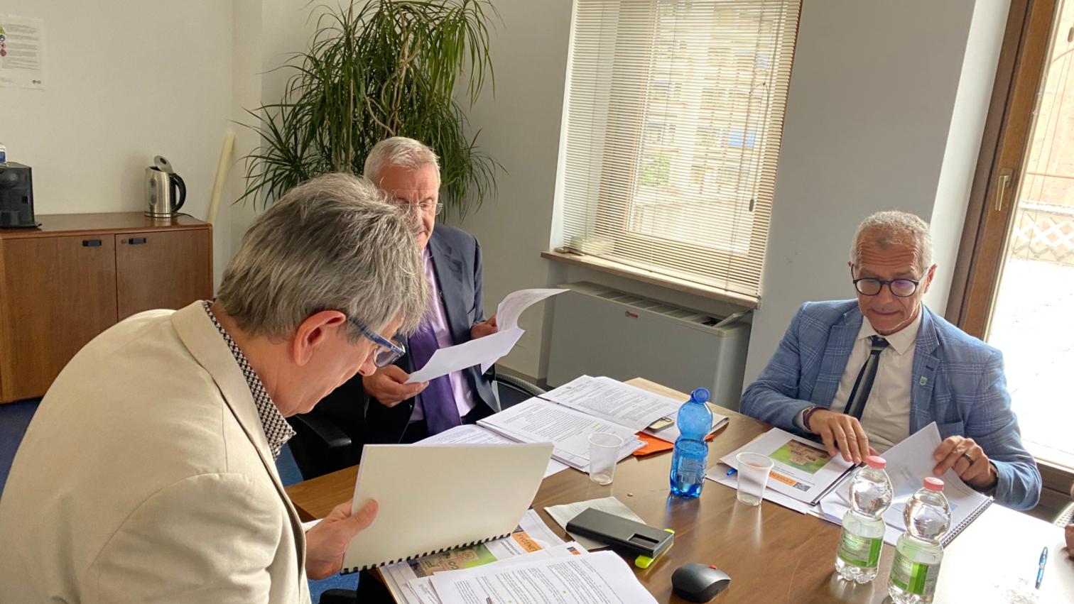 Il presidente Franco Baritussio, il dg Piero Mauro Zanin e il direttore tecnico Angelo Belluzzo